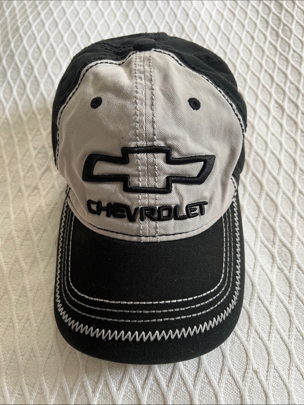 Chevrolet Black & White Embroidered Logo Baseball Cap